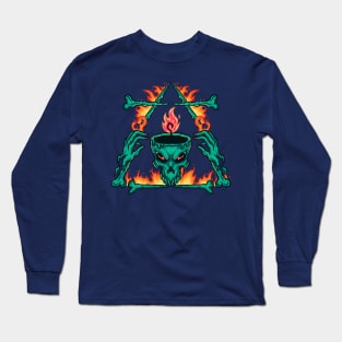 Fire Head Skull Long Sleeve T-Shirt